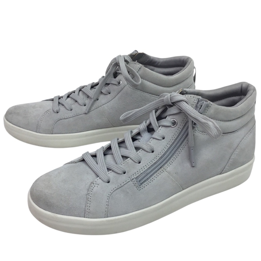 Vionic Rosemont Mid Side Zip Suede Leather Sneakers Gray